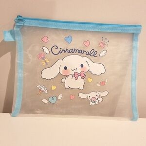 Cinnamoroll Cute Mesh Zipper Organizer Stationery Travel Pouch With Hanging Loop